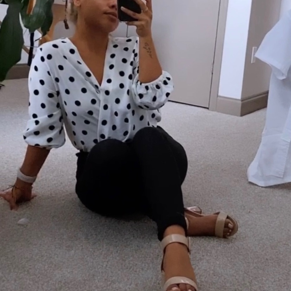Black & white polka dots dress shirt